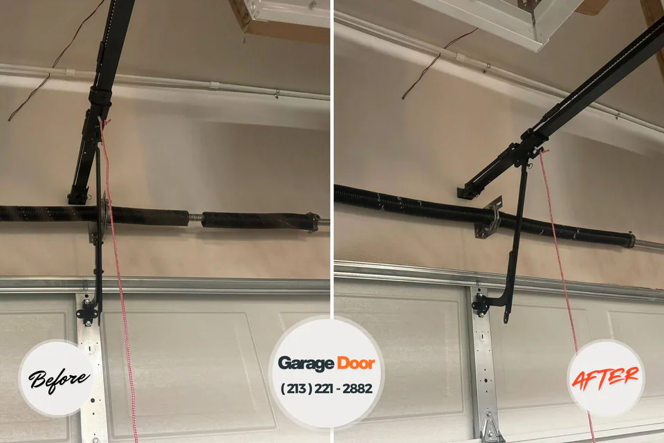 Before and after: garage door repair New Tazewell, TN